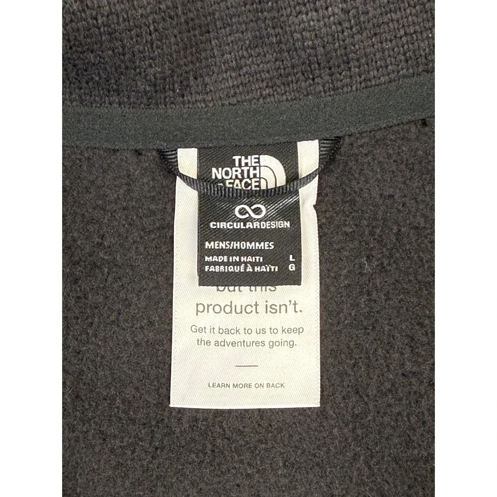 The North Face Mens L Circular Design Fleece Snap Shirt Jacket Gray NF0A84HW